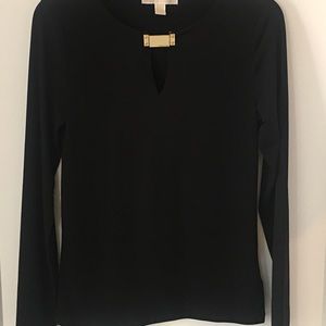 Michael Michael Kors Women’s Size S Black Keyhole Blouse